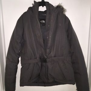 Grey North Face Heavy Down Coat