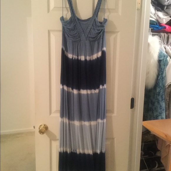 Tie dyed blue long maxi dress