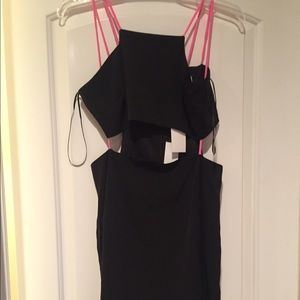 Charlotte Russe black dress with pink straps