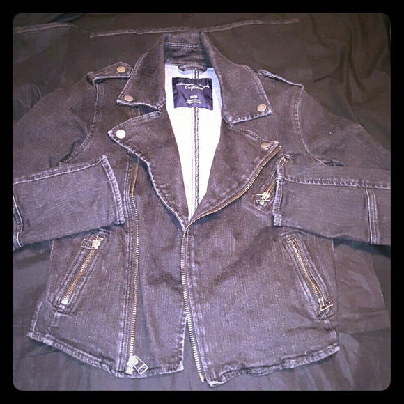 American eagle biker jean jacket