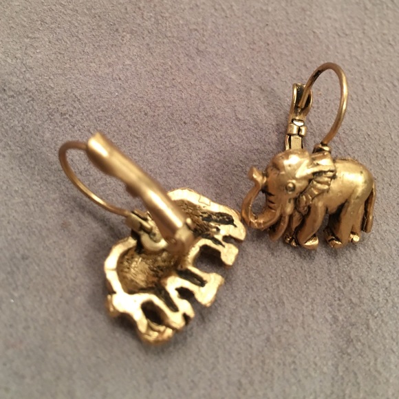 ALABAMA FANS Elephant Pierced Earrings gold tone - Picture 3 of 4
