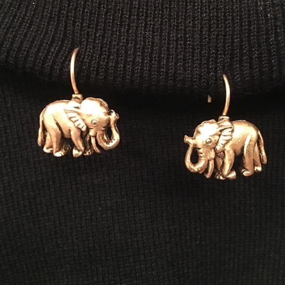 ALABAMA FANS Elephant Pierced Earrings gold tone - Picture 4 of 4