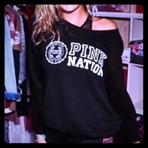 Pink slouch crew sweater