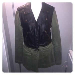 Leather military jacket