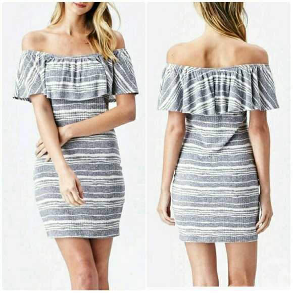 Sadie & Sage Dresses & Skirts - RUFFLED OFF THE SHOULDER bodycon dress