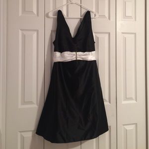 Gently Used Black and White Formal A-line Dress