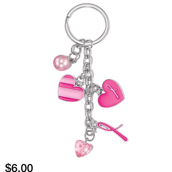 Breast Cancer Crusade Keychain with Charms