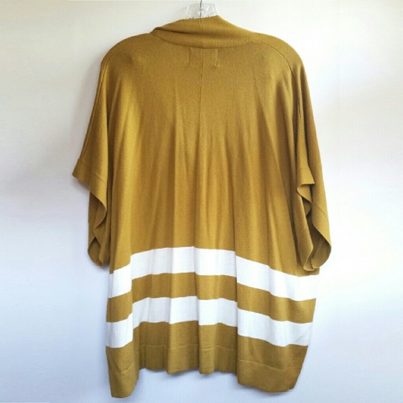 Banana Republic Mustard/Khaki Striped Poncho XS/S - Picture 2 of 5