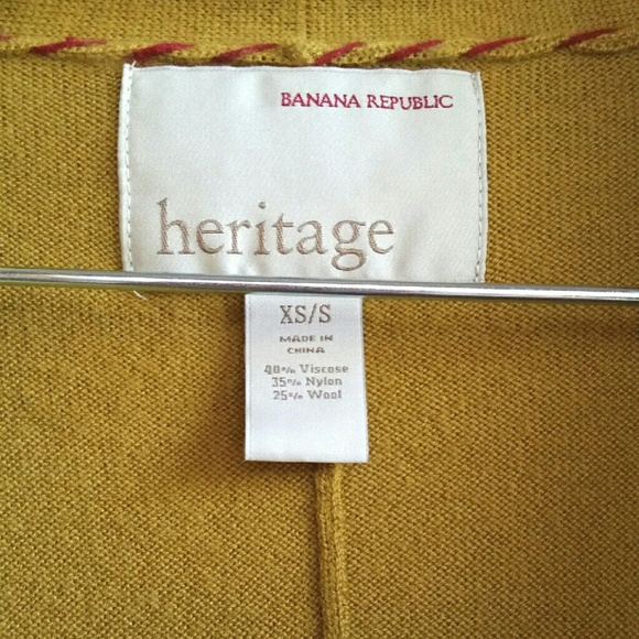 Banana Republic Mustard/Khaki Striped Poncho XS/S - Picture 3 of 5
