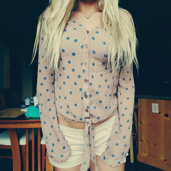 Button down polka dot shirt