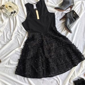 Black A-Line Embellished Dress