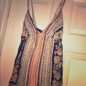 Rose pink and black cross cross tank