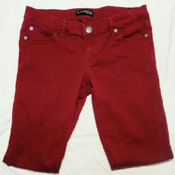 Maroon skinny jeans