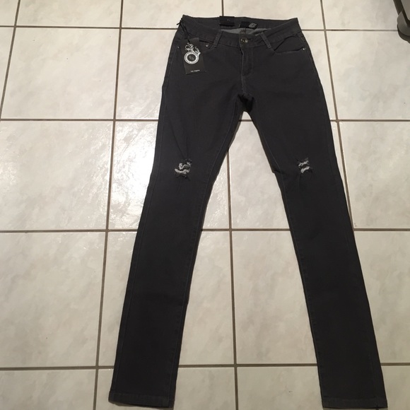 Dark Gray Wash Denim Jeans