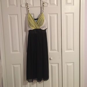 NWT Black and Yellow Dress with Billowed Bodice
