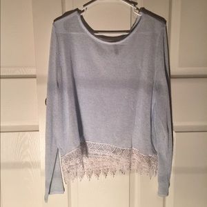Blue sheer long sleeve