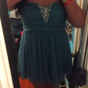 Blue/Green Sparkle Homecoming Dress
