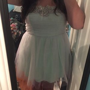 Mint and Purple Homecoming Formal Sparkle Dress