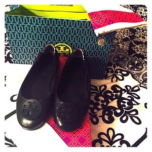 Tori Burch Minnie Travel Leather Ballet Flat