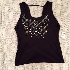 OPEN BACK TOP WITH SEQUIN AND STUDS
