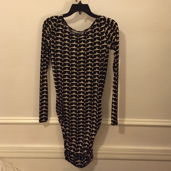 Long sleeve body con dress with ruched on sides