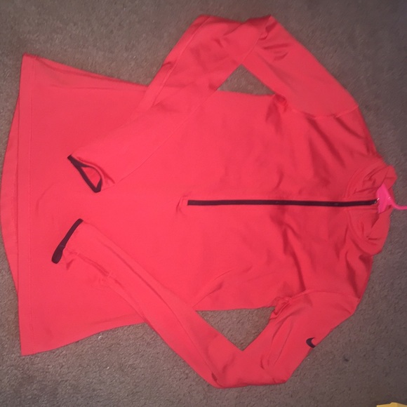 Nike pro dri fit half zip red