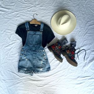 Madewell Shorty Denim Overalls