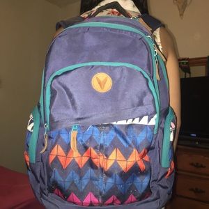 Blue tribal print bookbag