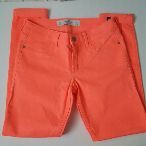 ✔SOLD!✔ New! Abercrombie & fitch Coral Jeggings - Picture 3 of 4