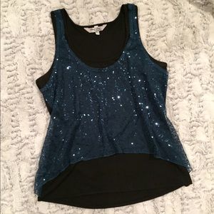 BLUE SEQUIN TANK