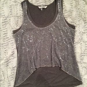 GRAY SEQUIN TANK