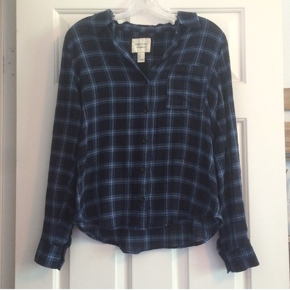 SOLD Navy Plaid Flannel