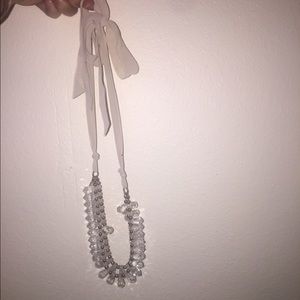 NEW classy necklace with crystals and ribbon