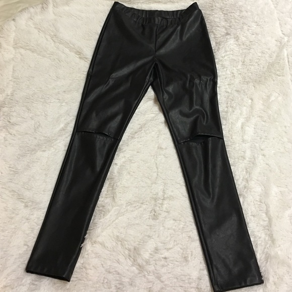 Black pleather legging pants