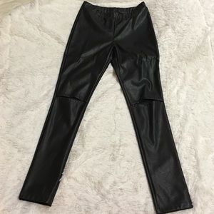 Black pleather legging pants