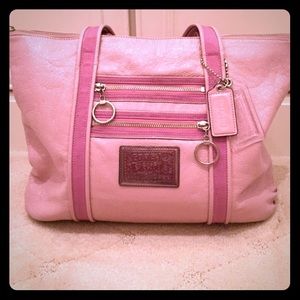 Pink coach shoulder bag