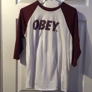 obey baseball tee