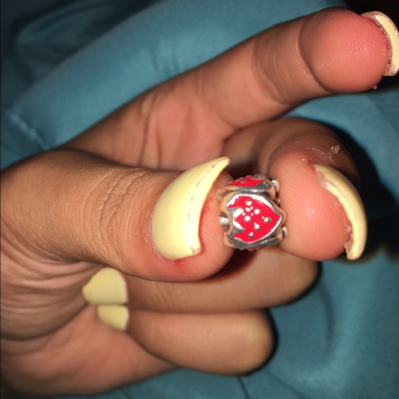 Pandora strawberry charm and heart key charm . - Picture 1 of 3