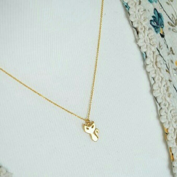 Gold plated cat necklace - Picture 3 of 3