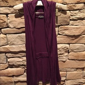 PURPLE SLEEVELESS CARDIGAN