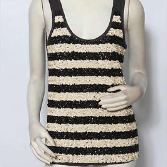 J.Crew Black & Cream Sequin Stripe Tank!