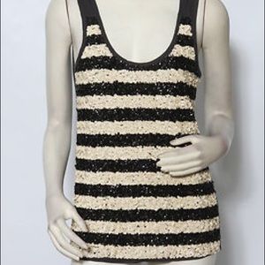 J.Crew Black & Cream Sequin Stripe Tank!