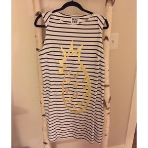 Anthropologie Gold Pineapple Dress