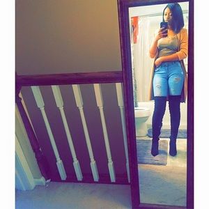 Black knee high boots