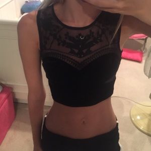 Urban Outfitters black velvet crop top