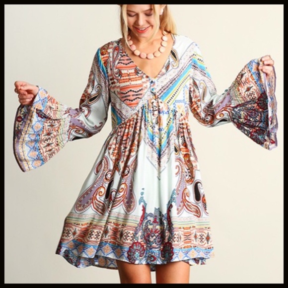 Mint Hues Boho Dress - Picture 2 of 4