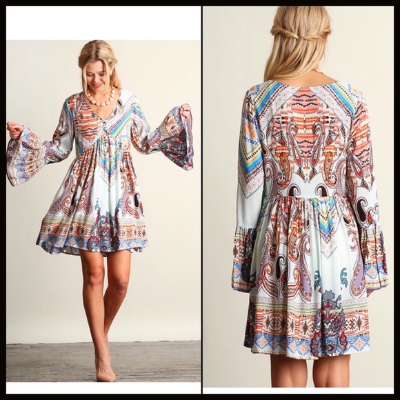 Mint Hues Boho Dress - Picture 3 of 4