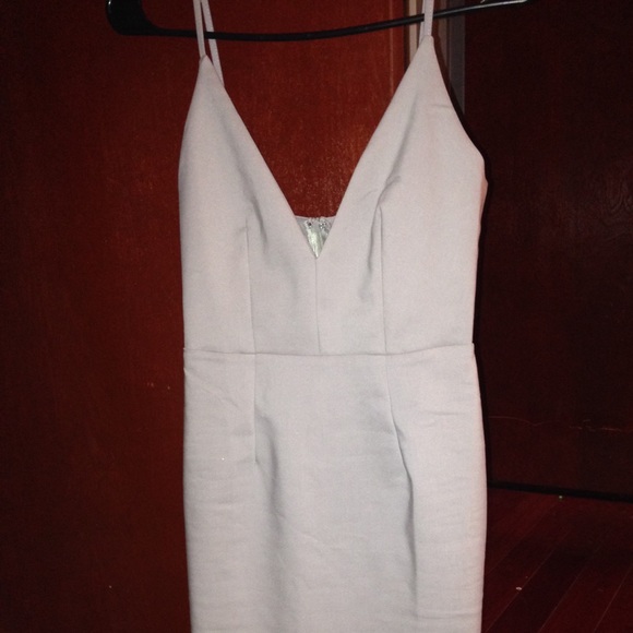 Light grey mid length body con dress