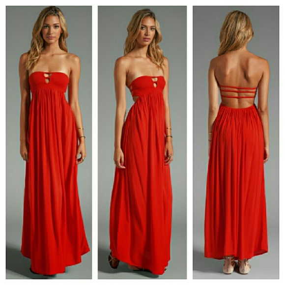 Indah Dresses & Skirts - Indah Red & White Polka Dot Maxi Dress LOWEST