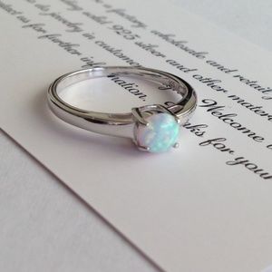 On Sale solid 925 Silver fire opal ring